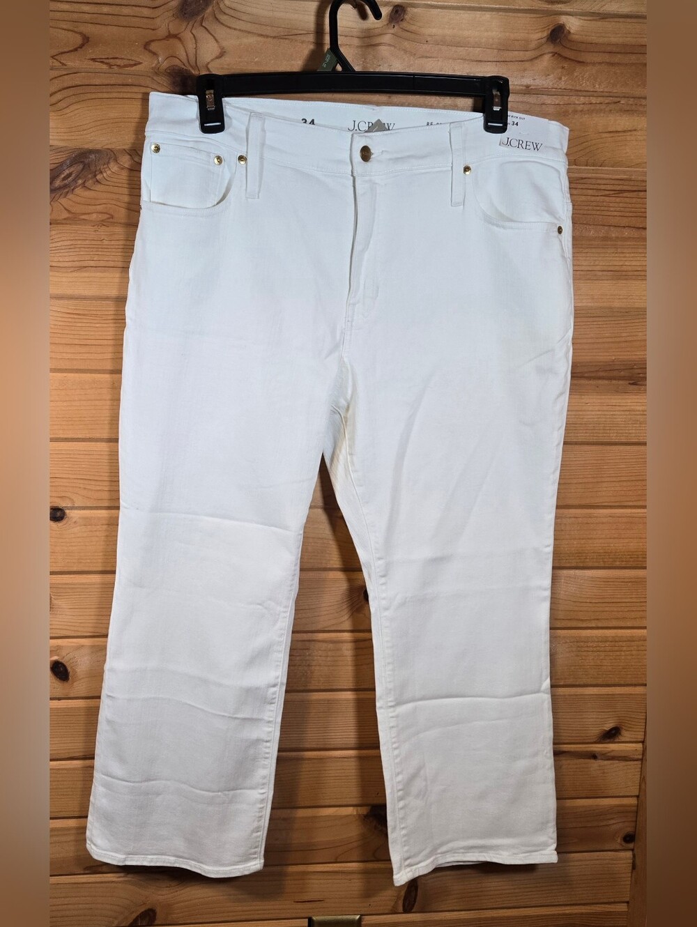 J. Crew Womens '03 Kickout Crop Jeans Size 34 White Denim High Rise Stretch NWT - Picture 6 of 8